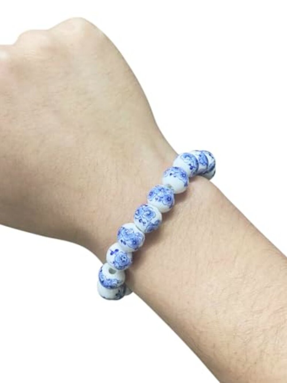 Women Porcelain Beads Bracelet Vintage Style Blue And‎ White Porcelain Ceramics
